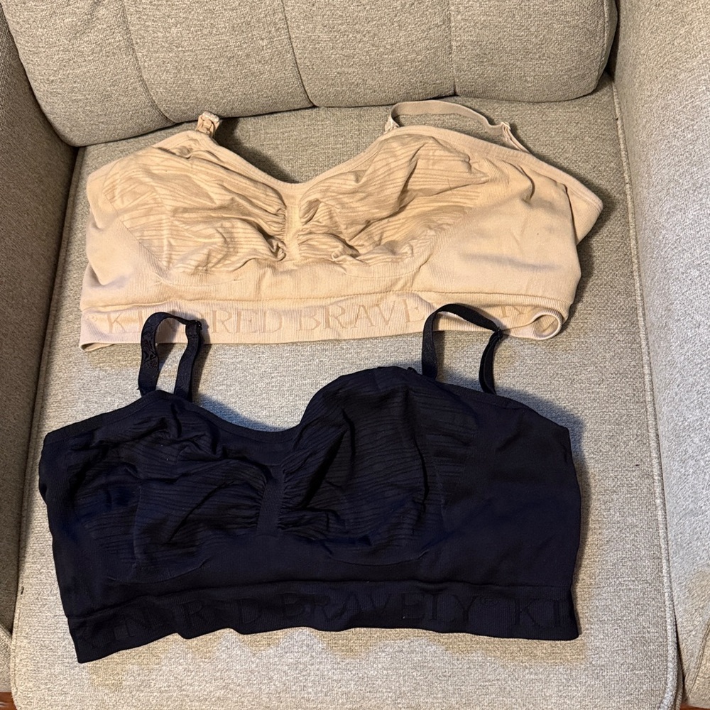 Kindred Bravely Nude and Black Maternity/Nursing Bras